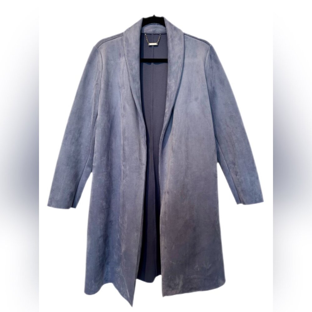 T Tahari Soft Faux Suede Open Front Jacket